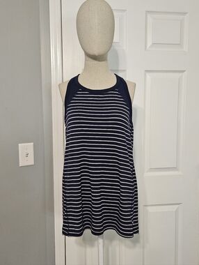 Champion Navy and White Striped Athletic Tank